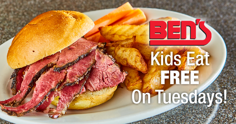 Kids Eat FREE on Tuesdays At Ben's